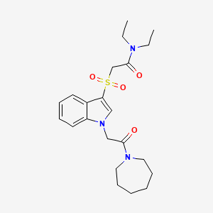 2-((1-(2-(azepan-1-yl)-2-oxoethyl)-1H-indol-3-yl)sulfonyl)-N,N-diethylacetamide