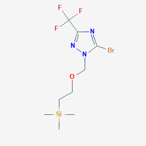B2748572 2-[[5-Bromo-3-(trifluoromethyl)-1,2,4-triazol-1-yl]methoxy]ethyl-trimethylsilane CAS No. 2361634-55-9