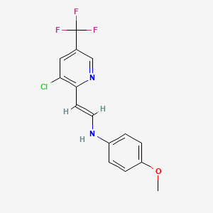 N-[(E)-2-[3-chloro-5-(trifluoromethyl)pyridin-2-yl]ethenyl]-4-methoxyaniline
