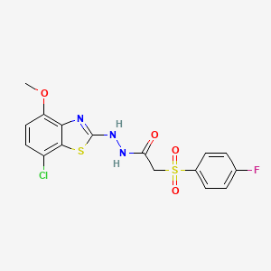 N'-(7-chloro-4-methoxybenzo[d]thiazol-2-yl)-2-((4-fluorophenyl)sulfonyl)acetohydrazide