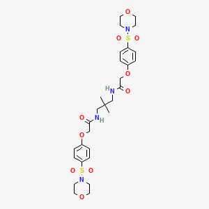 molecular formula C29H40N4O10S2 B2748589 N-(2,2-dimethyl-3-{2-[4-(morpholine-4-sulfonyl)phenoxy]acetamido}propyl)-2-[4-(morpholine-4-sulfonyl)phenoxy]acetamide CAS No. 438026-99-4