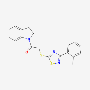 1-(Indolin-1-yl)-2-((3-(o-tolyl)-1,2,4-thiadiazol-5-yl)thio)ethanone