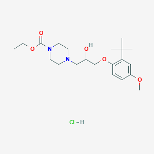 Ethyl 4-[3-(2-tert-butyl-4-methoxyphenoxy)-2-hydroxypropyl]-1-piperazinecarboxylate hydrochloride
