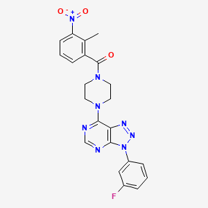 (4-(3-(3-fluorophenyl)-3H-[1,2,3]triazolo[4,5-d]pyrimidin-7-yl)piperazin-1-yl)(2-methyl-3-nitrophenyl)methanone
