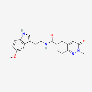 N-(2-(5-methoxy-1H-indol-3-yl)ethyl)-2-methyl-3-oxo-2,3,5,6,7,8-hexahydrocinnoline-6-carboxamide