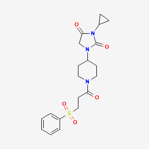 1-{1-[3-(Benzenesulfonyl)propanoyl]piperidin-4-yl}-3-cyclopropylimidazolidine-2,4-dione