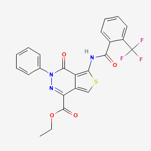 Ethyl 4-oxo-3-phenyl-5-(2-(trifluoromethyl)benzamido)-3,4-dihydrothieno[3,4-d]pyridazine-1-carboxylate