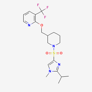 2-[[1-(1-Methyl-2-propan-2-ylimidazol-4-yl)sulfonylpiperidin-3-yl]methoxy]-3-(trifluoromethyl)pyridine