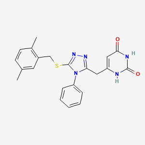 6-((5-((2,5-dimethylbenzyl)thio)-4-phenyl-4H-1,2,4-triazol-3-yl)methyl)pyrimidine-2,4(1H,3H)-dione