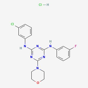 N2-(3-chlorophenyl)-N4-(3-fluorophenyl)-6-morpholino-1,3,5-triazine-2,4-diamine hydrochloride