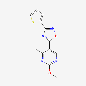 5-(2-Methoxy-4-methylpyrimidin-5-yl)-3-(thiophen-2-yl)-1,2,4-oxadiazole
