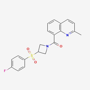 (3-((4-Fluorophenyl)sulfonyl)azetidin-1-yl)(2-methylquinolin-8-yl)methanone