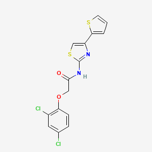 molecular formula C15H10Cl2N2O2S2 B2748647 2-(2,4-dichlorophenoxy)-N-(4-(thiophen-2-yl)thiazol-2-yl)acetamide CAS No. 476323-02-1
