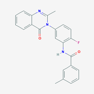 N-(2-fluoro-5-(2-methyl-4-oxoquinazolin-3(4H)-yl)phenyl)-3-methylbenzamide