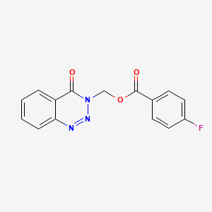 molecular formula C15H10FN3O3 B2748660 (4-oxobenzo[d][1,2,3]triazin-3(4H)-yl)methyl 4-fluorobenzoate CAS No. 431981-46-3