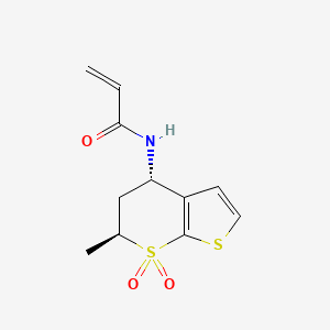 molecular formula C11H13NO3S2 B2748663 N-[(2S,4S)-2-methyl-1,1-dioxo-2H,3H,4H-1lambda6-thieno[2,3-b]thiopyran-4-yl]prop-2-enamide CAS No. 2389408-65-3