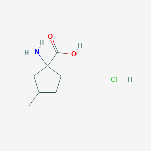 molecular formula C7H14ClNO2 B2748669 1-Amino-3-methylcyclopentane-1-carboxylic acid hydrochloride CAS No. 2172601-49-7