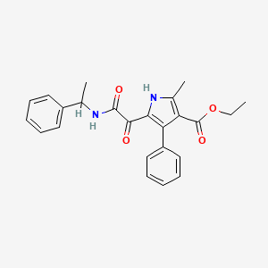 ethyl 2-methyl-5-(2-oxo-2-((1-phenylethyl)amino)acetyl)-4-phenyl-1H-pyrrole-3-carboxylate