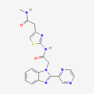 N-methyl-2-(2-(2-(2-(pyrazin-2-yl)-1H-benzo[d]imidazol-1-yl)acetamido)thiazol-4-yl)acetamide