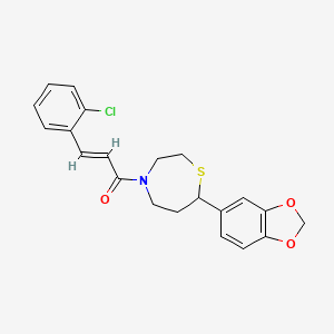 (E)-1-(7-(benzo[d][1,3]dioxol-5-yl)-1,4-thiazepan-4-yl)-3-(2-chlorophenyl)prop-2-en-1-one