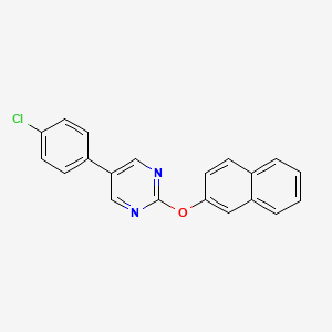 molecular formula C20H13ClN2O B2748692 5-(4-Chlorophenyl)-2-(2-naphthyloxy)pyrimidine CAS No. 478029-19-5