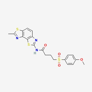 molecular formula C20H19N3O4S3 B2748700 4-(4-methoxyphenyl)sulfonyl-N-(7-methyl-[1,3]thiazolo[5,4-e][1,3]benzothiazol-2-yl)butanamide CAS No. 941878-96-2