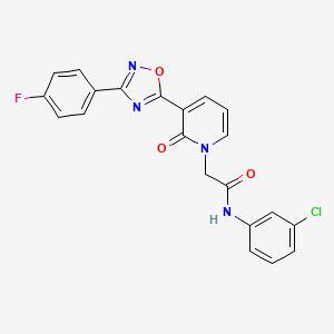 molecular formula C21H14ClFN4O3 B2748730 N-(3-chlorophenyl)-2-(3-(3-(4-fluorophenyl)-1,2,4-oxadiazol-5-yl)-2-oxopyridin-1(2H)-yl)acetamide CAS No. 1251678-37-1