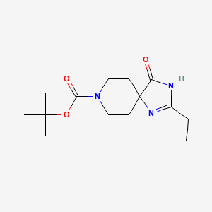 molecular formula C14H23N3O3 B2748740 tert-Butyl 2-ethyl-4-oxo-1,3,8-triazaspiro[4.5]dec-1-ene-8-carboxylate CAS No. 1774897-11-8