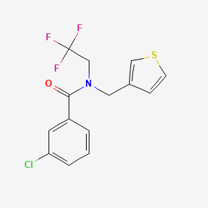 molecular formula C14H11ClF3NOS B2748741 3-chloro-N-(thiophen-3-ylmethyl)-N-(2,2,2-trifluoroethyl)benzamide CAS No. 1234885-44-9