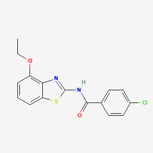 molecular formula C16H13ClN2O2S B2748742 4-chloro-N-(4-ethoxy-1,3-benzothiazol-2-yl)benzamide CAS No. 325987-42-6