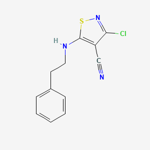molecular formula C12H10ClN3S B2748743 3-Chloro-5-(phenethylamino)-4-isothiazolecarbonitrile CAS No. 866009-33-8