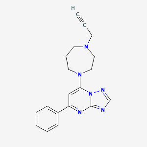 molecular formula C19H20N6 B2748746 5-Phenyl-7-(4-prop-2-ynyl-1,4-diazepan-1-yl)-[1,2,4]triazolo[1,5-a]pyrimidine CAS No. 2305473-88-3