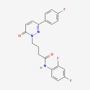 molecular formula C20H16F3N3O2 B2748751 N-(2,4-二氟苯基)-4-(3-(4-氟苯基)-6-氧代吡啶-1(6H)-基)丁酰胺 CAS No. 946321-24-0