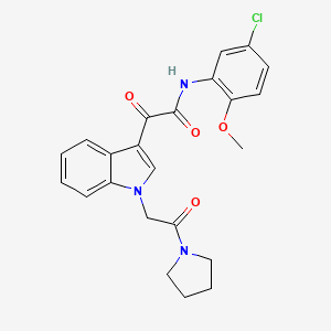 N-(5-chloro-2-methoxyphenyl)-2-oxo-2-(1-(2-oxo-2-(pyrrolidin-1-yl)ethyl)-1H-indol-3-yl)acetamide