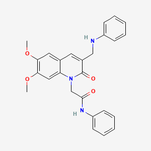 2-(6,7-dimethoxy-2-oxo-3-((phenylamino)methyl)quinolin-1(2H)-yl)-N-phenylacetamide