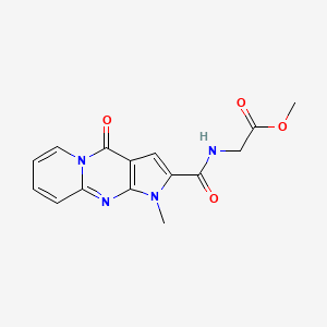 molecular formula C15H14N4O4 B2748765 methyl 2-({6-methyl-2-oxo-1,6,8-triazatricyclo[7.4.0.0^{3,7}]trideca-3(7),4,8,10,12-pentaen-5-yl}formamido)acetate CAS No. 899415-43-1
