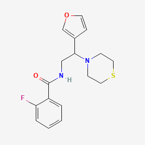 2-fluoro-N-(2-(furan-3-yl)-2-thiomorpholinoethyl)benzamide