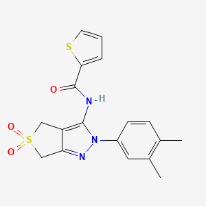 N-(2-(3,4-dimethylphenyl)-5,5-dioxido-4,6-dihydro-2H-thieno[3,4-c]pyrazol-3-yl)thiophene-2-carboxamide