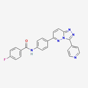 4-fluoro-N-[4-(3-pyridin-4-yl-[1,2,4]triazolo[4,3-b]pyridazin-6-yl)phenyl]benzamide