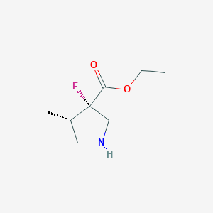molecular formula C8H14FNO2 B2748781 Ethyl (3S,4S)-3-fluoro-4-methylpyrrolidine-3-carboxylate CAS No. 2126144-80-5