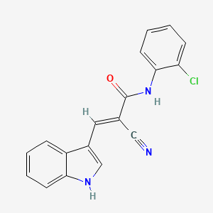 B2748782 (E)-N-(2-chlorophenyl)-2-cyano-3-(1H-indol-3-yl)acrylamide CAS No. 327076-65-3