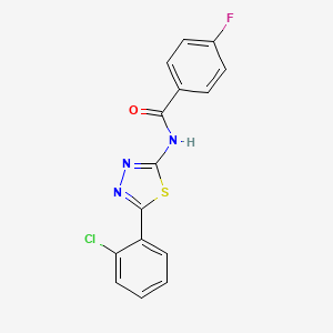 molecular formula C15H9ClFN3OS B2748794 N-[5-(2-chlorophenyl)-1,3,4-thiadiazol-2-yl]-4-fluorobenzamide CAS No. 328561-14-4