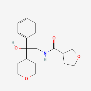 molecular formula C18H25NO4 B2748798 N-[2-hydroxy-2-(oxan-4-yl)-2-phenylethyl]oxolane-3-carboxamide CAS No. 2034591-60-9