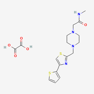 molecular formula C17H22N4O5S2 B2748881 N-methyl-2-(4-((4-(thiophen-2-yl)thiazol-2-yl)methyl)piperazin-1-yl)acetamide oxalate CAS No. 1351619-64-1