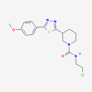 molecular formula C17H21ClN4O2S B2748887 N-(2-chloroethyl)-3-[5-(4-methoxyphenyl)-1,3,4-thiadiazol-2-yl]piperidine-1-carboxamide CAS No. 1172788-95-2