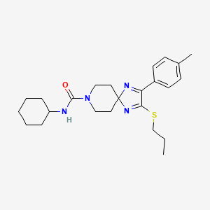 molecular formula C24H34N4OS B2748905 N-cyclohexyl-2-(4-methylphenyl)-3-(propylsulfanyl)-1,4,8-triazaspiro[4.5]deca-1,3-diene-8-carboxamide CAS No. 894887-66-2
