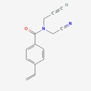 molecular formula C14H12N2O B2748940 N-(Cyanomethyl)-4-ethenyl-N-prop-2-ynylbenzamide CAS No. 1825699-27-1