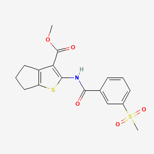 molecular formula C17H17NO5S2 B2748966 methyl 2-(3-(methylsulfonyl)benzamido)-5,6-dihydro-4H-cyclopenta[b]thiophene-3-carboxylate CAS No. 896292-11-8