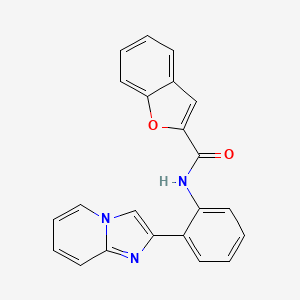 molecular formula C22H15N3O2 B2748982 N-(2-(imidazo[1,2-a]pyridin-2-yl)phenyl)benzofuran-2-carboxamide CAS No. 1788678-34-1