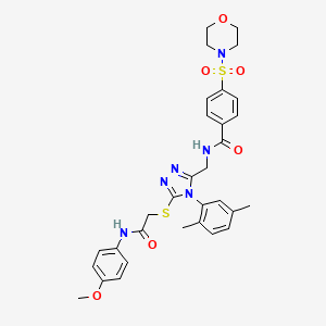 molecular formula C31H34N6O6S2 B2748997 N-{[4-(2,5-dimethylphenyl)-5-({[(4-methoxyphenyl)carbamoyl]methyl}sulfanyl)-4H-1,2,4-triazol-3-yl]methyl}-4-(morpholine-4-sulfonyl)benzamide CAS No. 309968-56-7